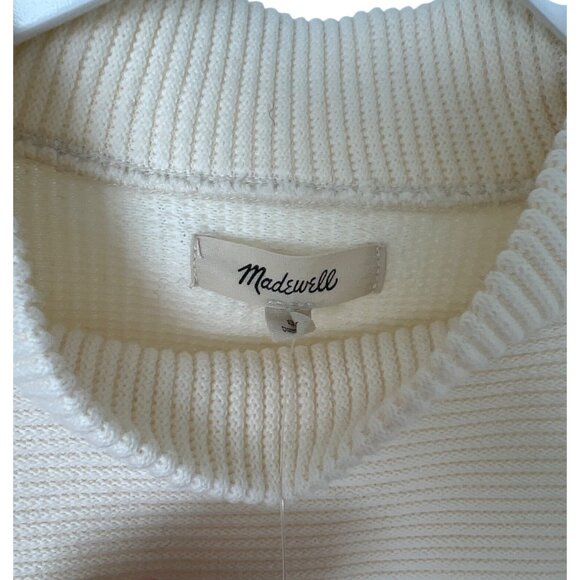Madewell Ribbed Ivory Funnel Neck Sweater - Picture 4 of 7
